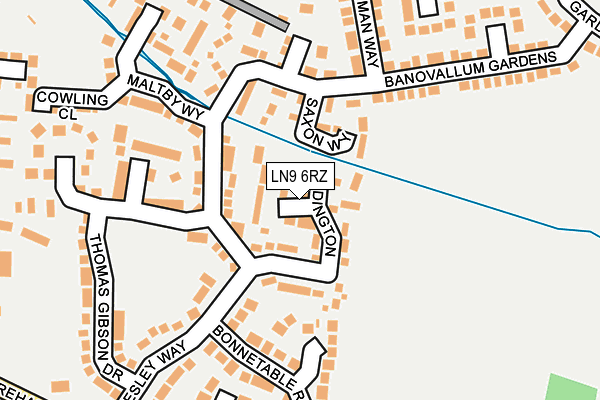LN9 6RZ map - OS OpenMap – Local (Ordnance Survey)