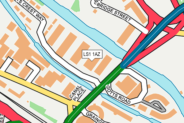 LS1 1AZ map - OS OpenMap – Local (Ordnance Survey)
