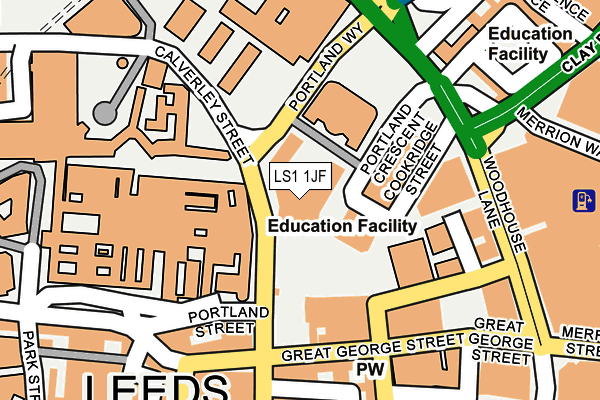 LS1 1JF map - OS OpenMap – Local (Ordnance Survey)
