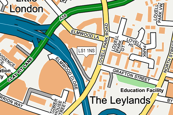 LS1 1NS map - OS OpenMap – Local (Ordnance Survey)