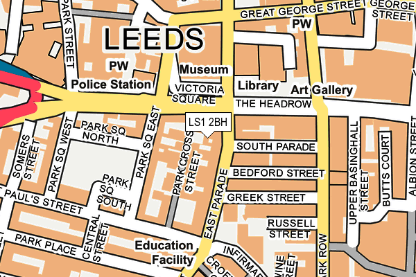 LS1 2BH map - OS OpenMap – Local (Ordnance Survey)