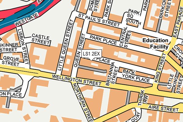 LS1 2EX map - OS OpenMap – Local (Ordnance Survey)