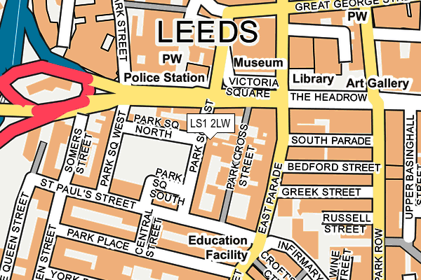 LS1 2LW map - OS OpenMap – Local (Ordnance Survey)