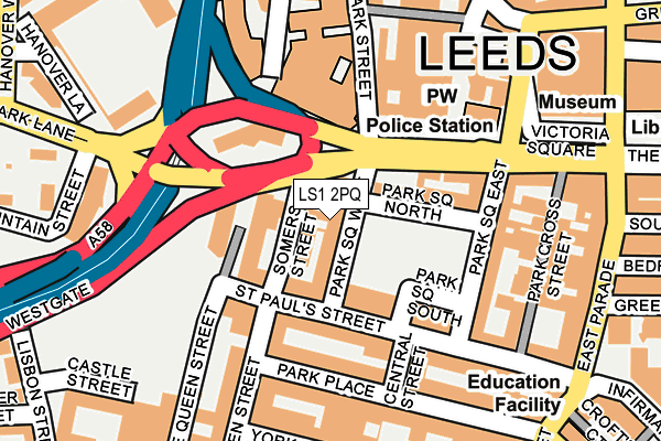 LS1 2PQ map - OS OpenMap – Local (Ordnance Survey)