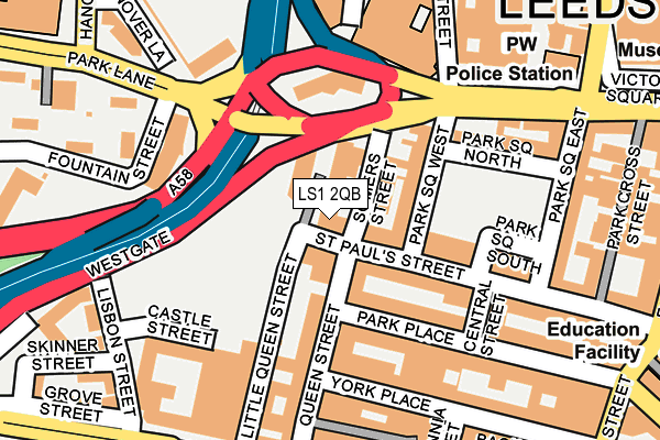 LS1 2QB map - OS OpenMap – Local (Ordnance Survey)