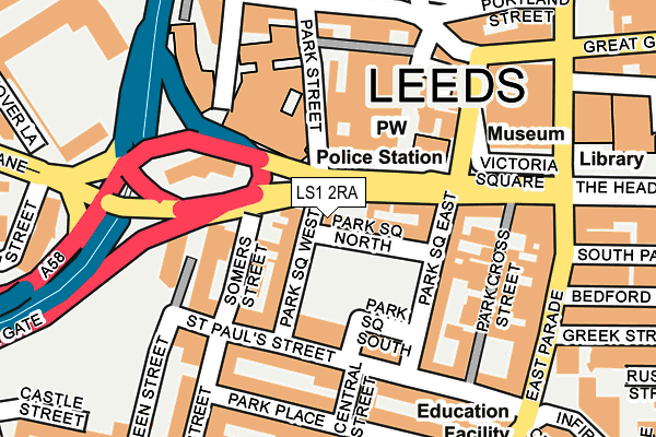 LS1 2RA map - OS OpenMap – Local (Ordnance Survey)