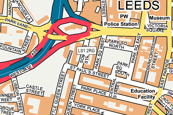 LS1 2RG map - OS OpenMap – Local (Ordnance Survey)