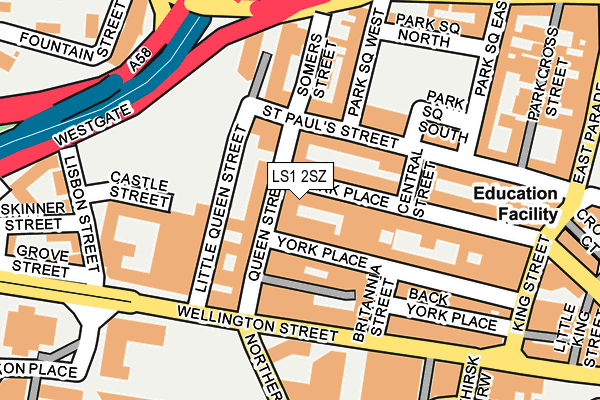 LS1 2SZ map - OS OpenMap – Local (Ordnance Survey)