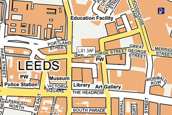 LS1 3AF map - OS OpenMap – Local (Ordnance Survey)