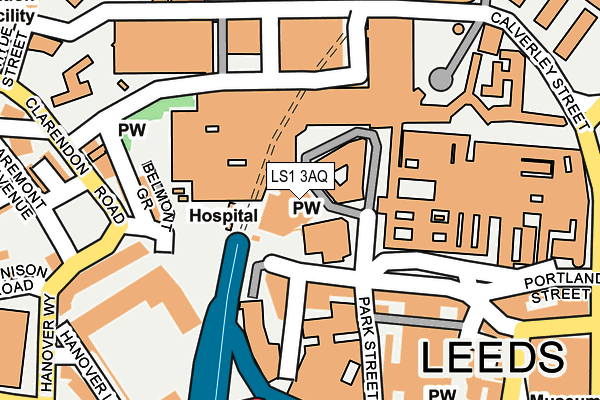 LS1 3AQ map - OS OpenMap – Local (Ordnance Survey)