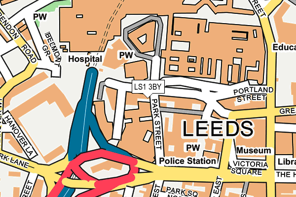 LS1 3BY map - OS OpenMap – Local (Ordnance Survey)