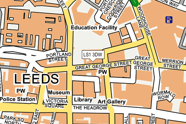LS1 3DW map - OS OpenMap – Local (Ordnance Survey)
