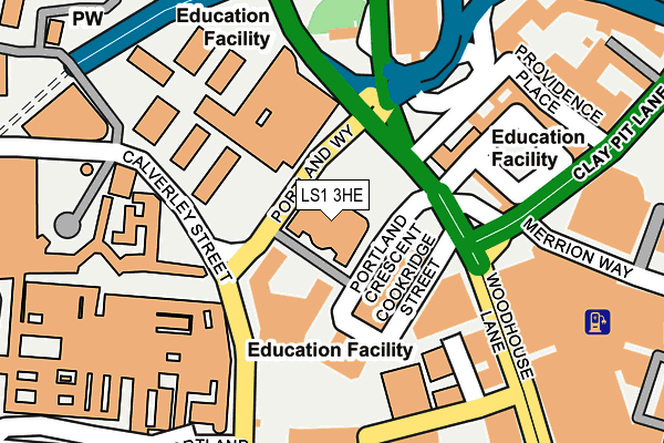LS1 3HE map - OS OpenMap – Local (Ordnance Survey)