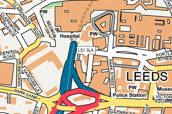 LS1 3LA map - OS OpenMap – Local (Ordnance Survey)