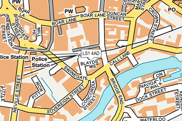 LS1 4AD map - OS OpenMap – Local (Ordnance Survey)