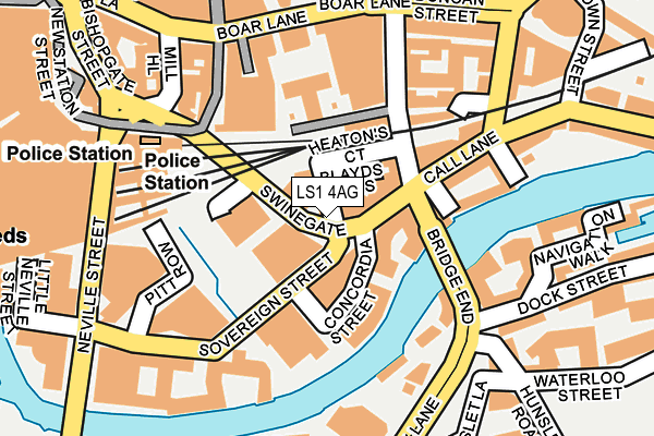 LS1 4AG map - OS OpenMap – Local (Ordnance Survey)