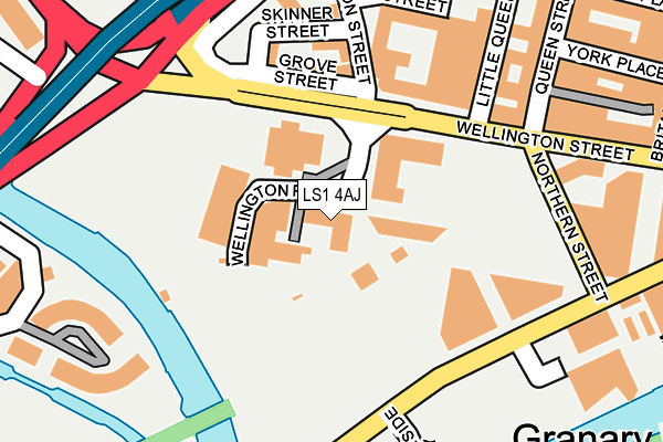 LS1 4AJ map - OS OpenMap – Local (Ordnance Survey)