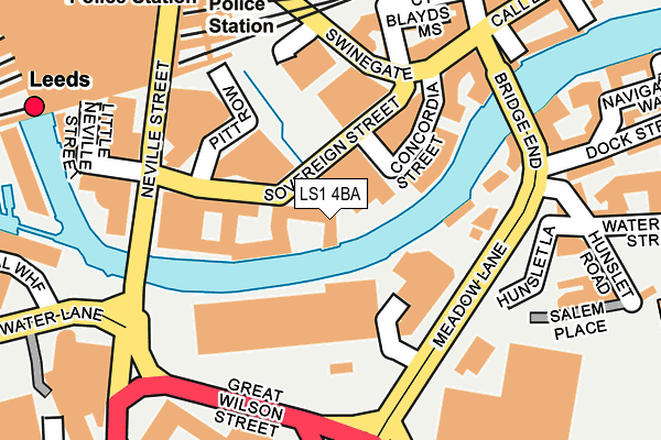 LS1 4BA map - OS OpenMap – Local (Ordnance Survey)