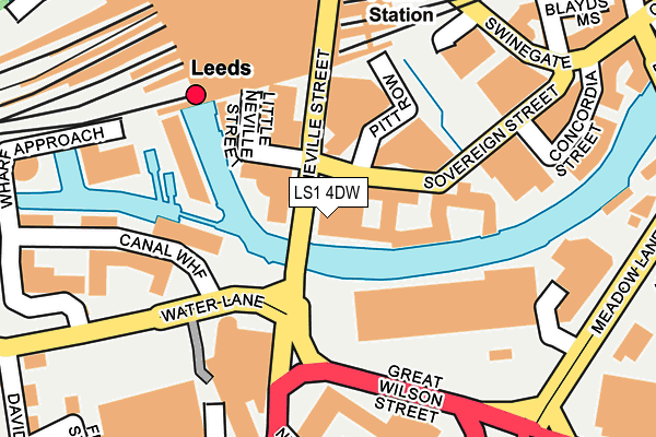 LS1 4DW map - OS OpenMap – Local (Ordnance Survey)