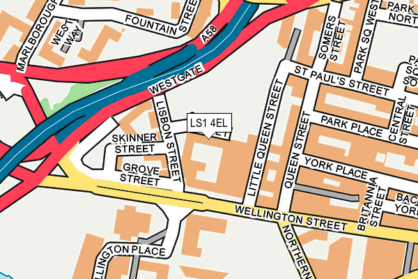 LS1 4EL map - OS OpenMap – Local (Ordnance Survey)