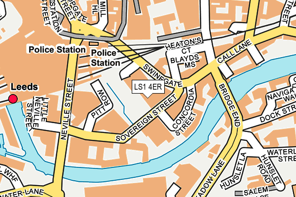 LS1 4ER map - OS OpenMap – Local (Ordnance Survey)
