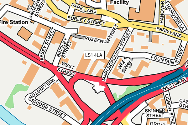 LS1 4LA map - OS OpenMap – Local (Ordnance Survey)