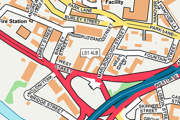 LS1 4LB map - OS OpenMap – Local (Ordnance Survey)