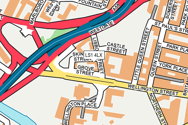 LS1 4LX map - OS OpenMap – Local (Ordnance Survey)