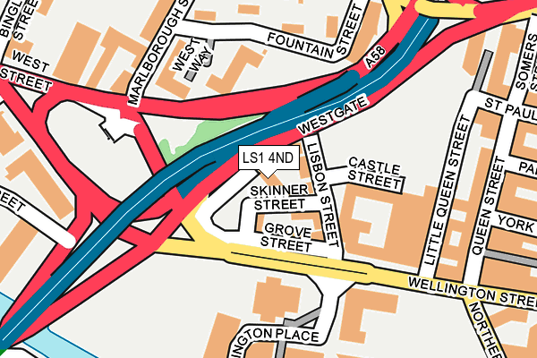 LS1 4ND map - OS OpenMap – Local (Ordnance Survey)