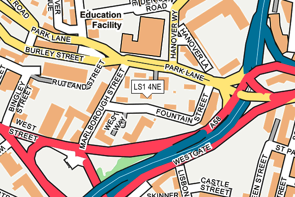 LS1 4NE map - OS OpenMap – Local (Ordnance Survey)