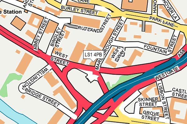 LS1 4PB map - OS OpenMap – Local (Ordnance Survey)