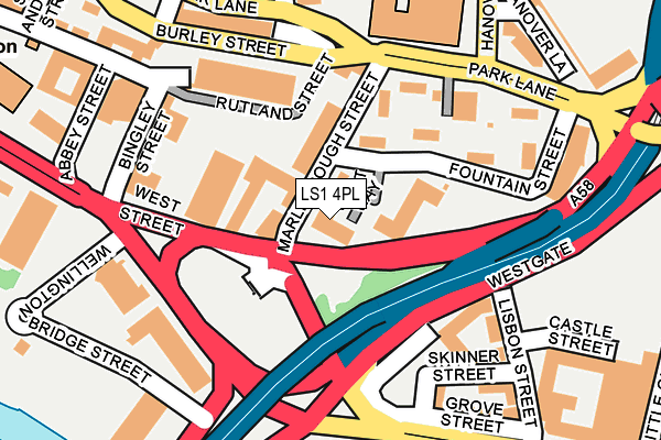 LS1 4PL map - OS OpenMap – Local (Ordnance Survey)