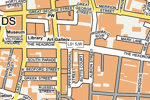 LS1 5JW map - OS OpenMap – Local (Ordnance Survey)