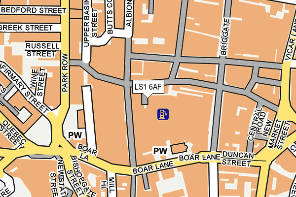 LS1 6AF map - OS OpenMap – Local (Ordnance Survey)