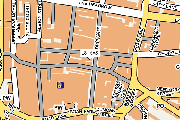 LS1 6AS map - OS OpenMap – Local (Ordnance Survey)