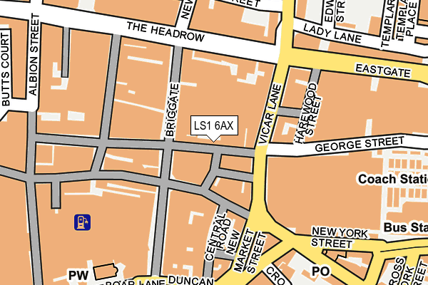 LS1 6AX map - OS OpenMap – Local (Ordnance Survey)