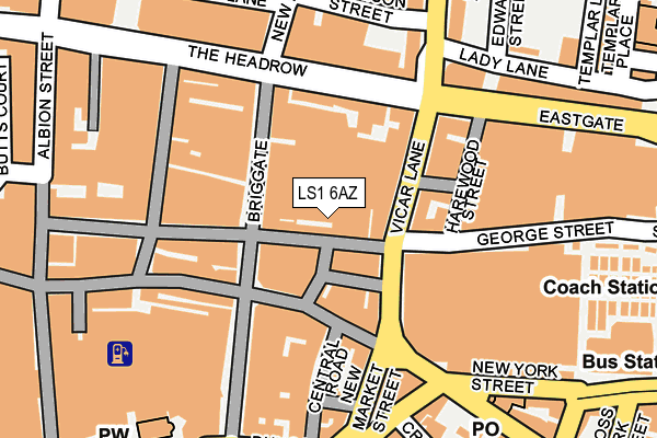LS1 6AZ map - OS OpenMap – Local (Ordnance Survey)