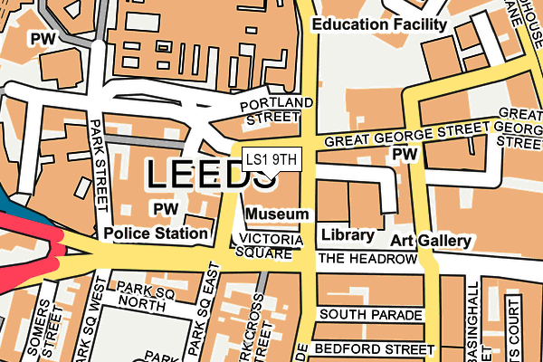 LS1 9TH map - OS OpenMap – Local (Ordnance Survey)