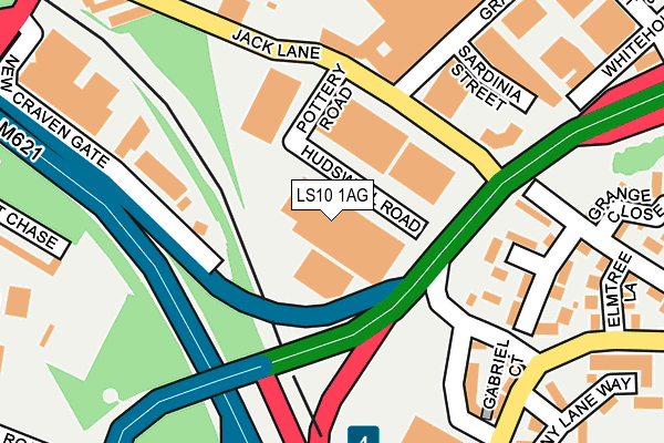 LS10 1AG map - OS OpenMap – Local (Ordnance Survey)
