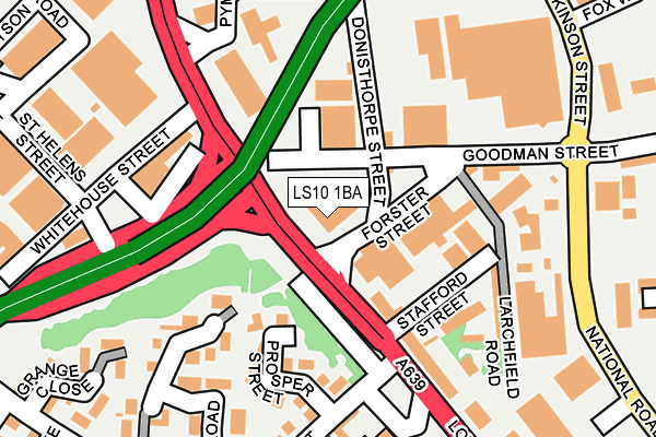 LS10 1BA map - OS OpenMap – Local (Ordnance Survey)