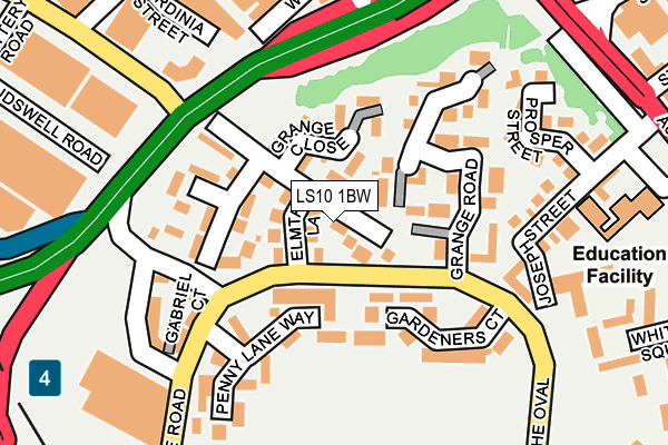 LS10 1BW map - OS OpenMap – Local (Ordnance Survey)