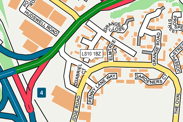 LS10 1BZ map - OS OpenMap – Local (Ordnance Survey)