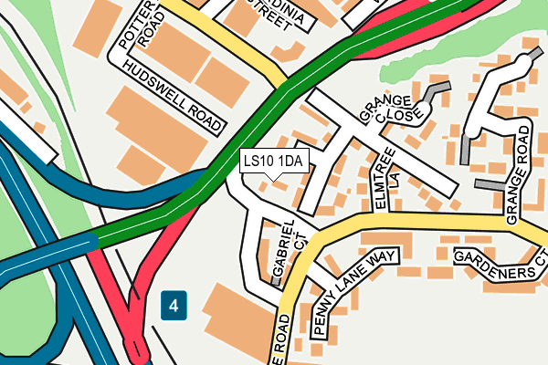 LS10 1DA map - OS OpenMap – Local (Ordnance Survey)