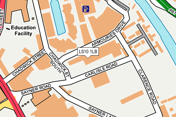 LS10 1LB map - OS OpenMap – Local (Ordnance Survey)