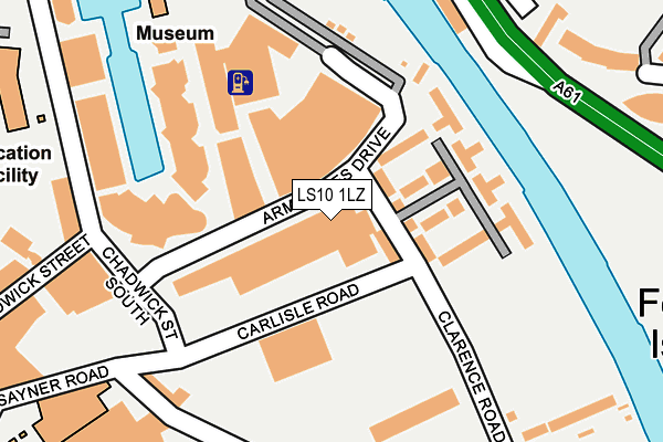 LS10 1LZ map - OS OpenMap – Local (Ordnance Survey)