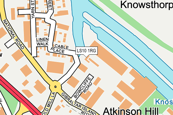 LS10 1RG map - OS OpenMap – Local (Ordnance Survey)