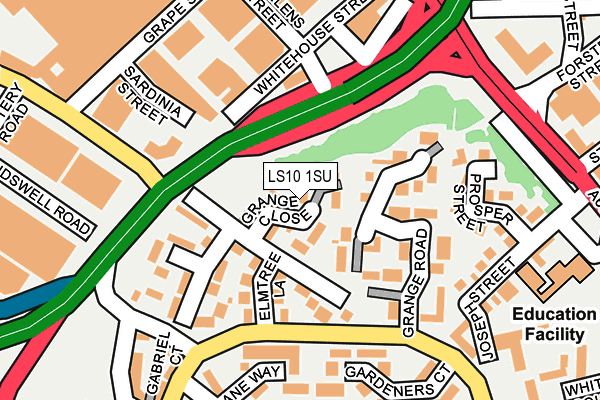 LS10 1SU map - OS OpenMap – Local (Ordnance Survey)