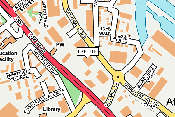 LS10 1TE map - OS OpenMap – Local (Ordnance Survey)