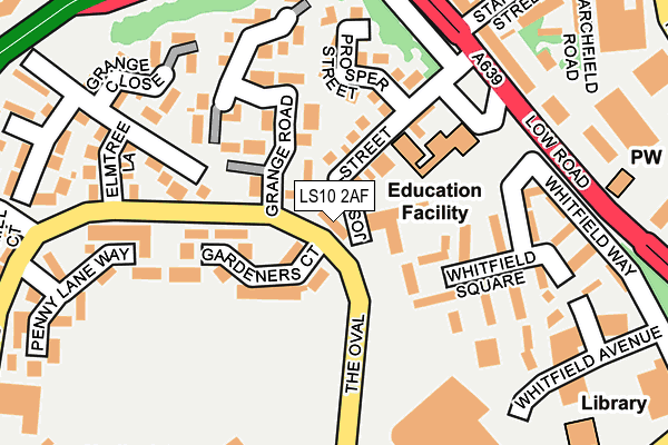 LS10 2AF map - OS OpenMap – Local (Ordnance Survey)