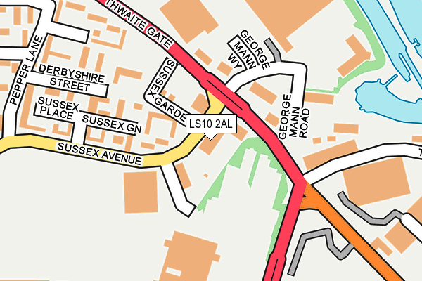LS10 2AL map - OS OpenMap – Local (Ordnance Survey)